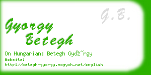 gyorgy betegh business card